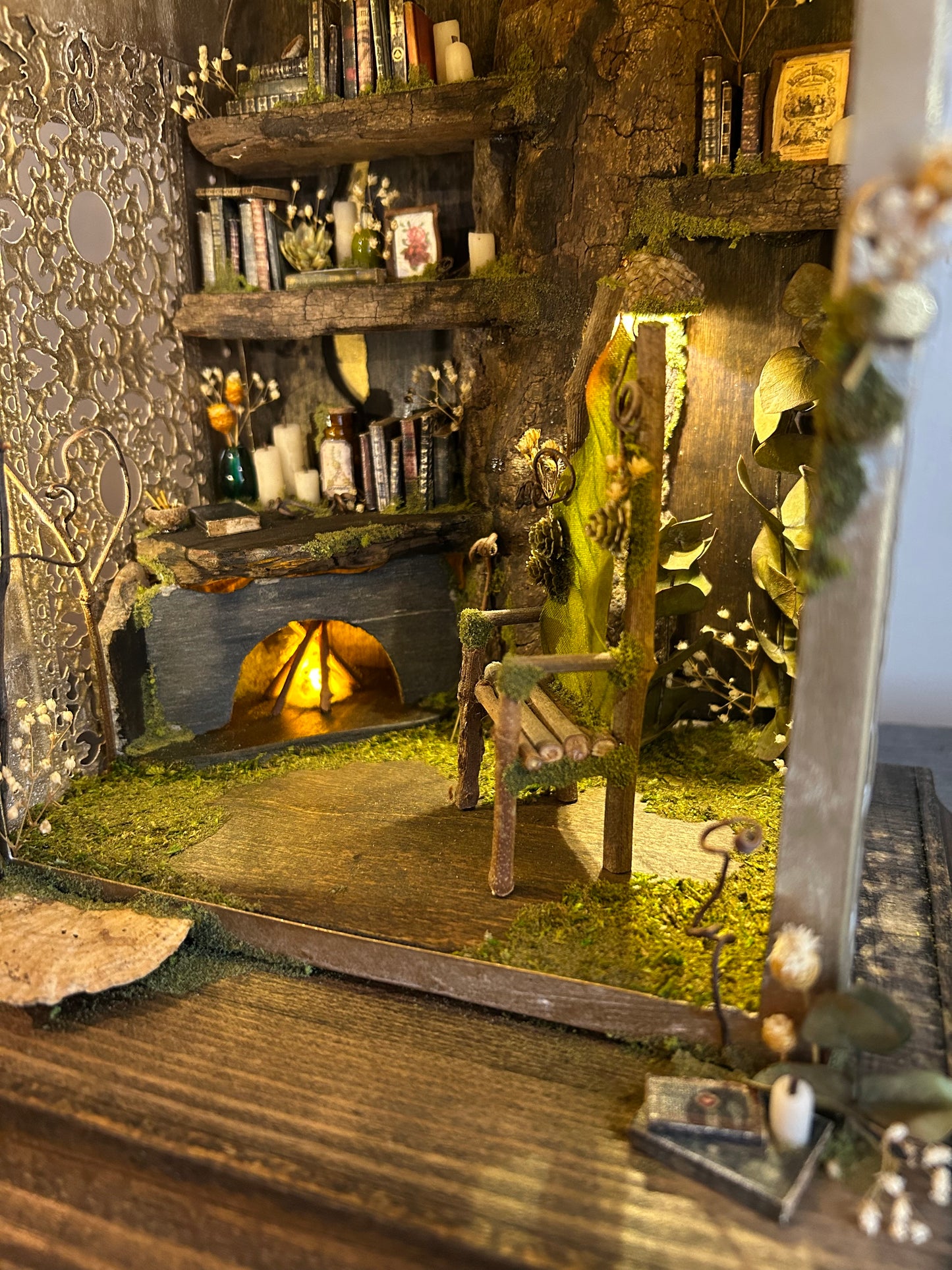 Gold Fireplace Lantern