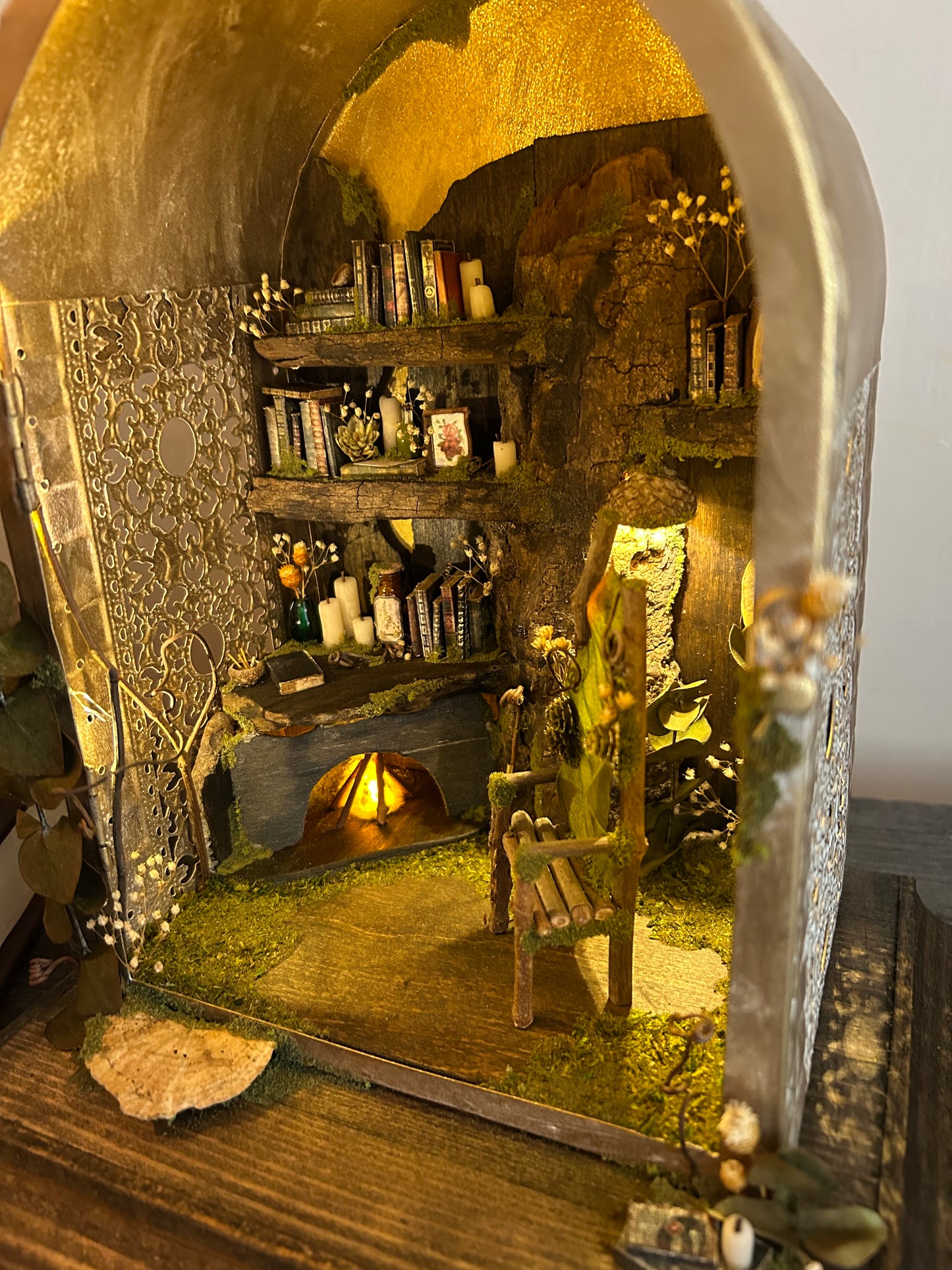 Gold Fireplace Lantern