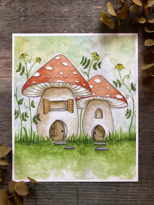 Mushroom Houses Print