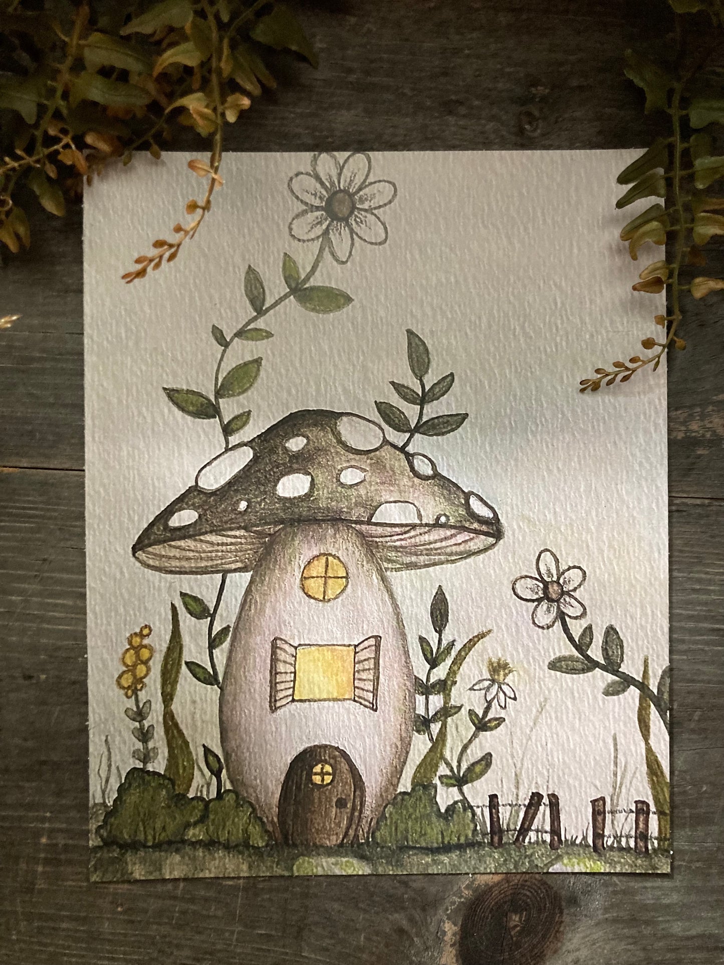 Faery Mushroom House 8x10 print