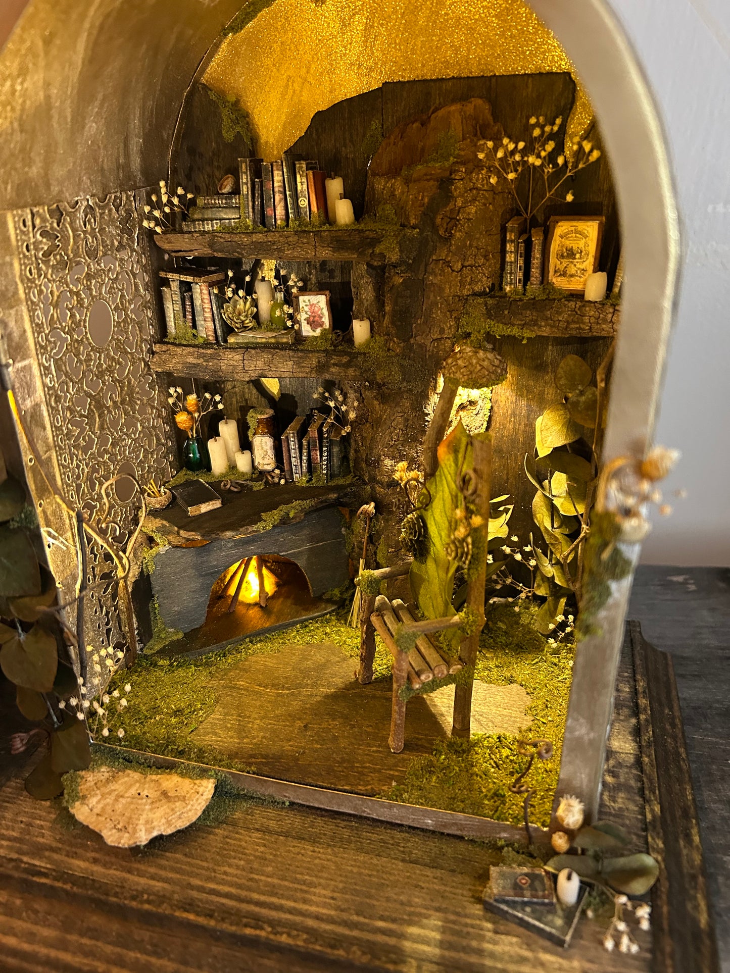 Gold Fireplace Lantern