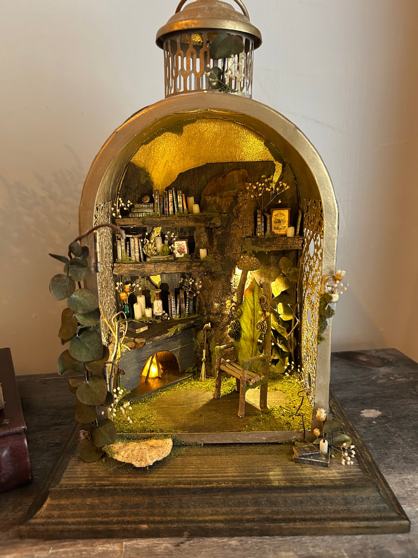 Gold Fireplace Lantern