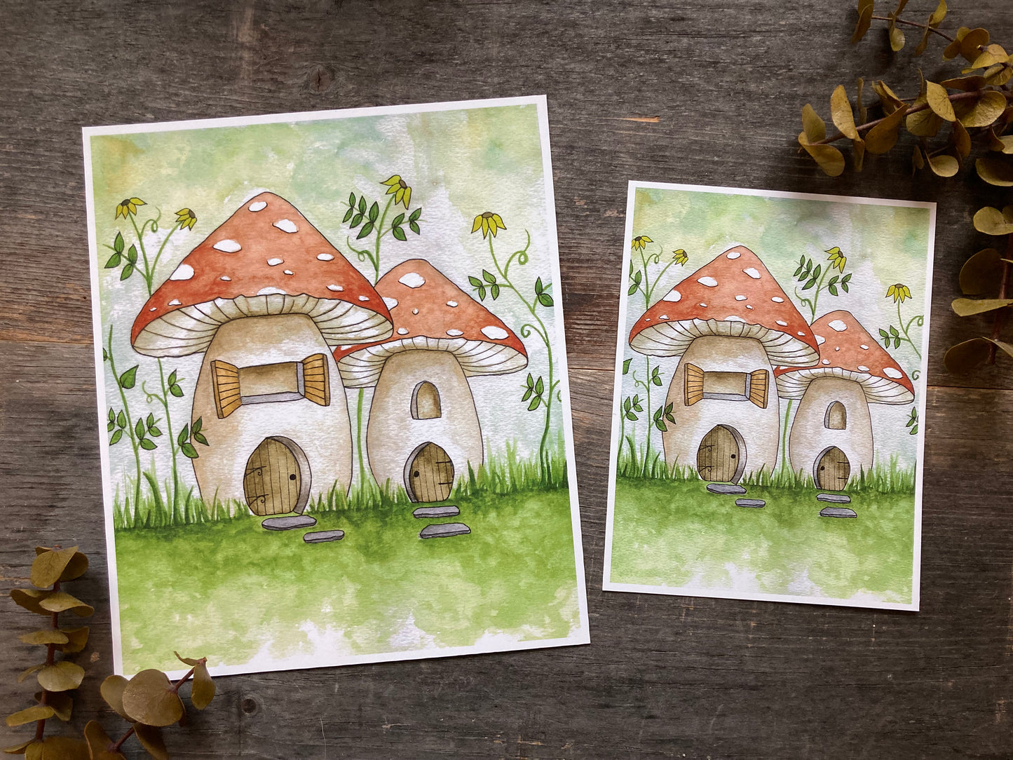 Mushroom Houses Print