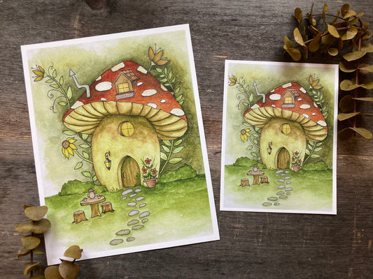 Red Mushroom Print