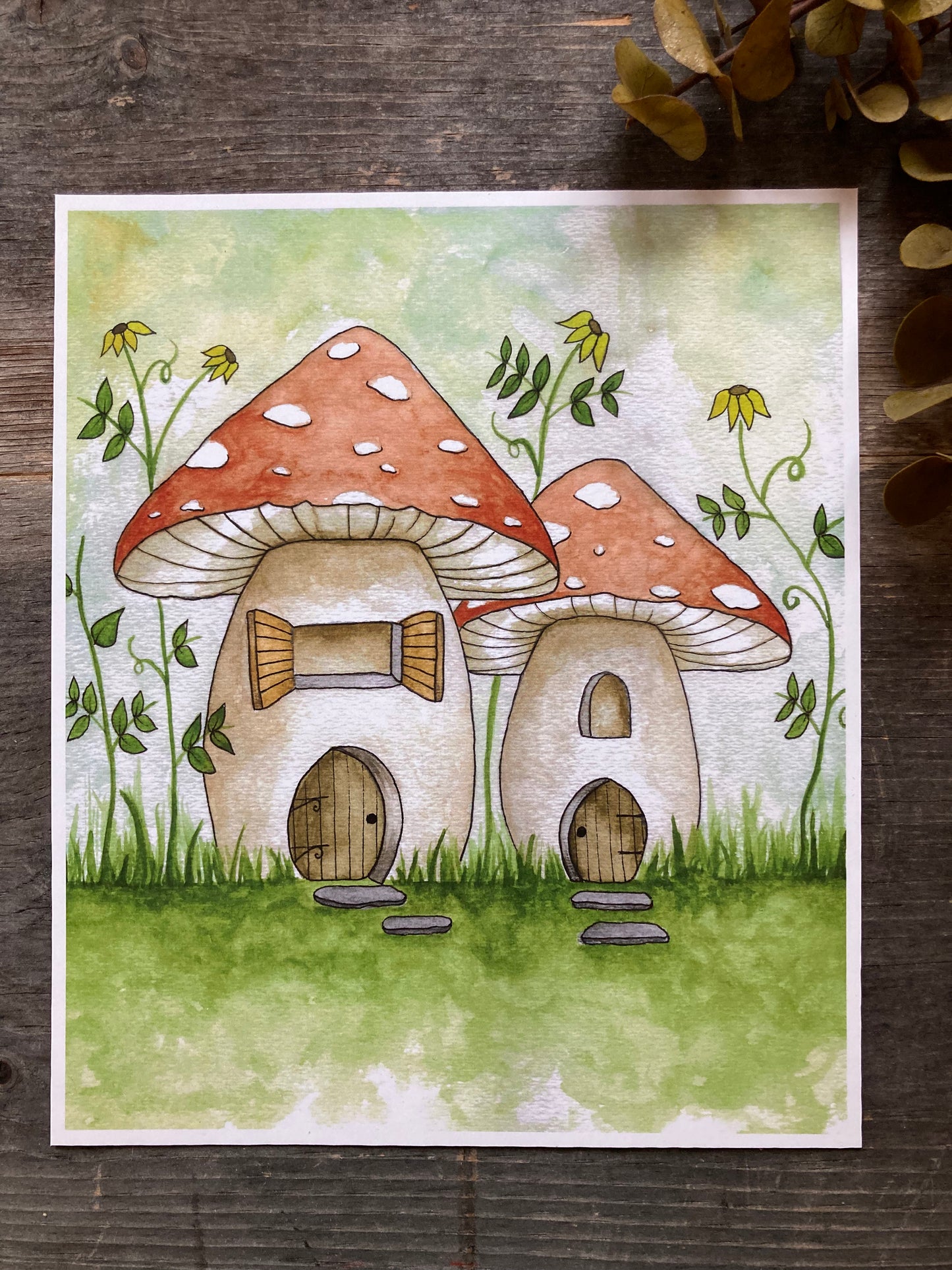 Mushroom Houses Print